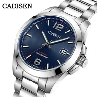 2021 new cadisen watch miyota 8215 movement automatic watch for men 200m waterproof men mechanical wristwatch blue creative dial