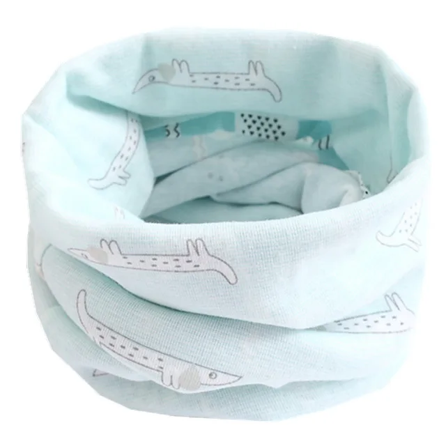 light blue Детский шарф с рисунком; воротники для мальчиков и девочек; теплый шейный платок для детей; хлопковый Детский шарф - Цвет: light blue