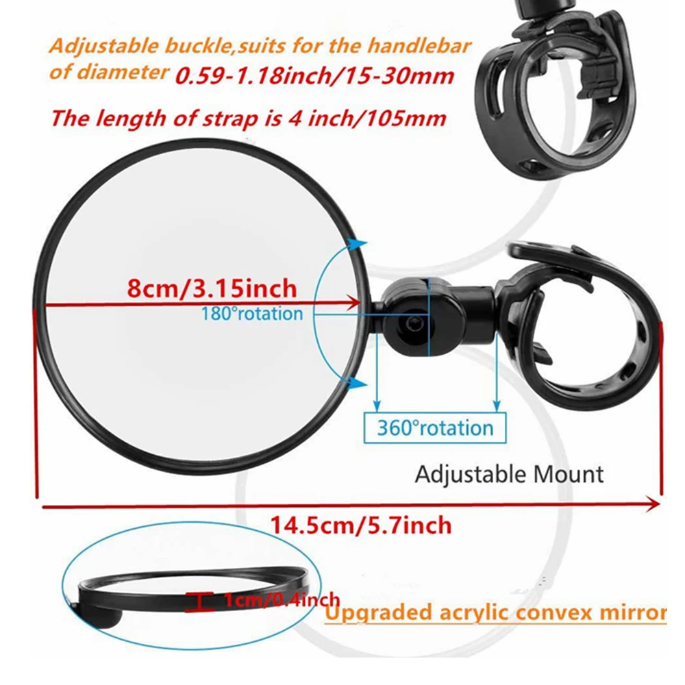 

Adjustable Bicycle Rearview Mirror Universal MTB Road Bike Safety Tool Handlebar Back Eye Cycling Rear View Mirrors Accessories