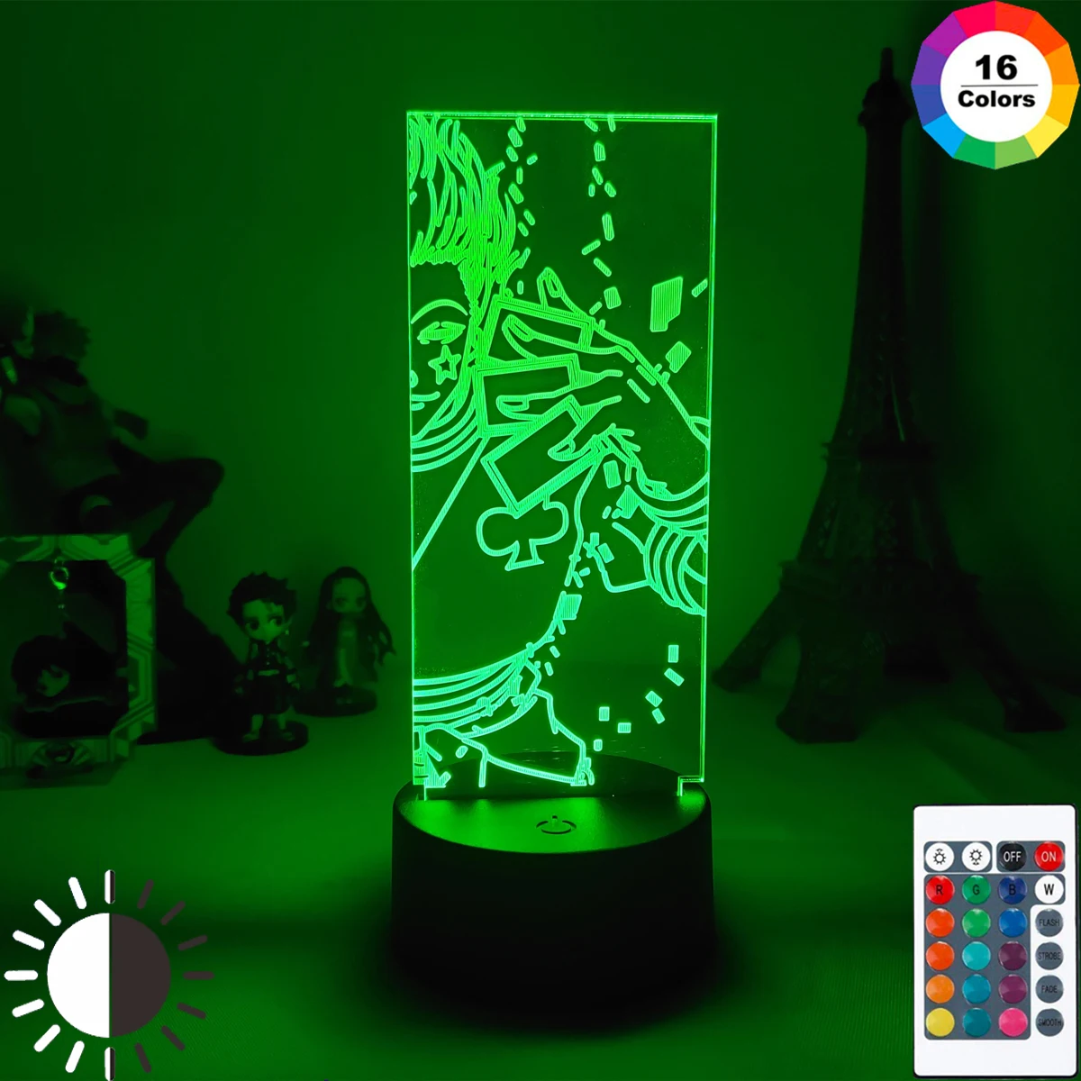 

Anime Hunter X Hunter Hisoka Lamp Gift Acrylic 3d Night Light USB Color Changing Nightlight for Kids Bedroom Decoration Light