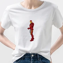 Disney Tshirt Femme Marvel Top Brand Iron Man Printed t Shirts 90S Clothing Short Sleeve Fashion European Summer Street Cool