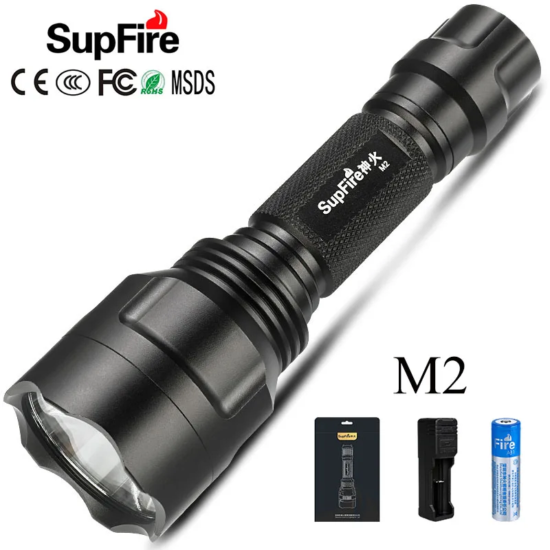 Светодиодный фонарь SupFire M2 тактический 18650 светодиодный для походов кемпинга