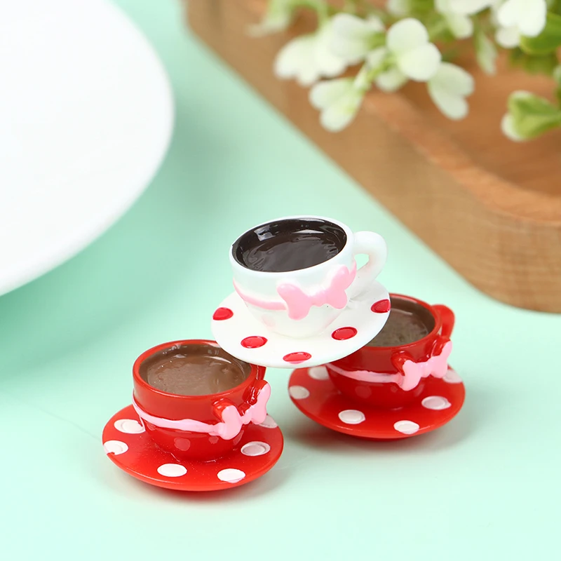 

2Pcs Miniature Doll house Coffee Cup cute Cup kitchen accessories For Kitchen Room Food Drink Home Tableware Decors 16*26MM