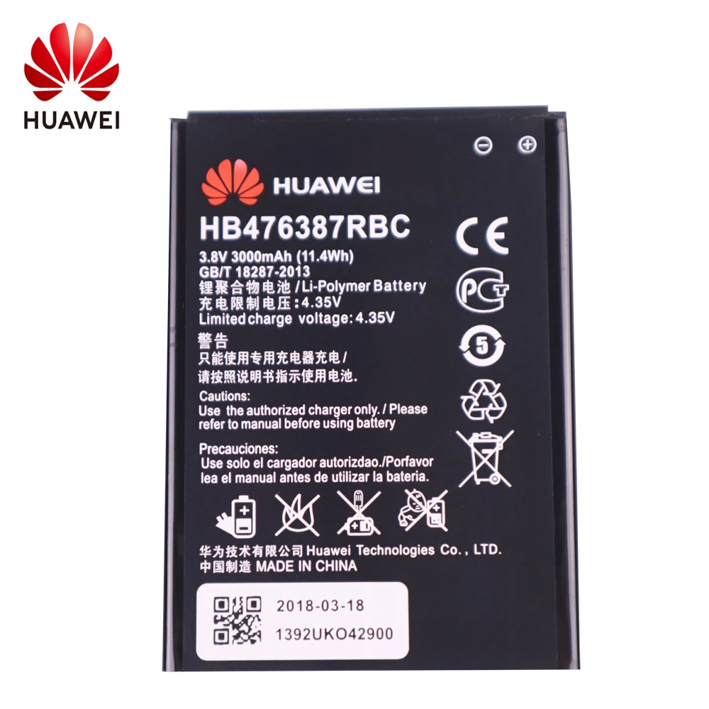 100% запасная батарея для телефона оригинал HB476387RBC Huawei Honor 3X G750 B199 3000 мАч