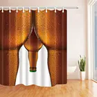 Занавеска для душа из прочной ткани, Креативные аксессуары для ванной комнаты с 12 крючками, 180 х180 см