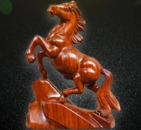 carved wooden horse odiac yellow flowers pear solid wood furniture office rosewood home decoration statue factory direct selling