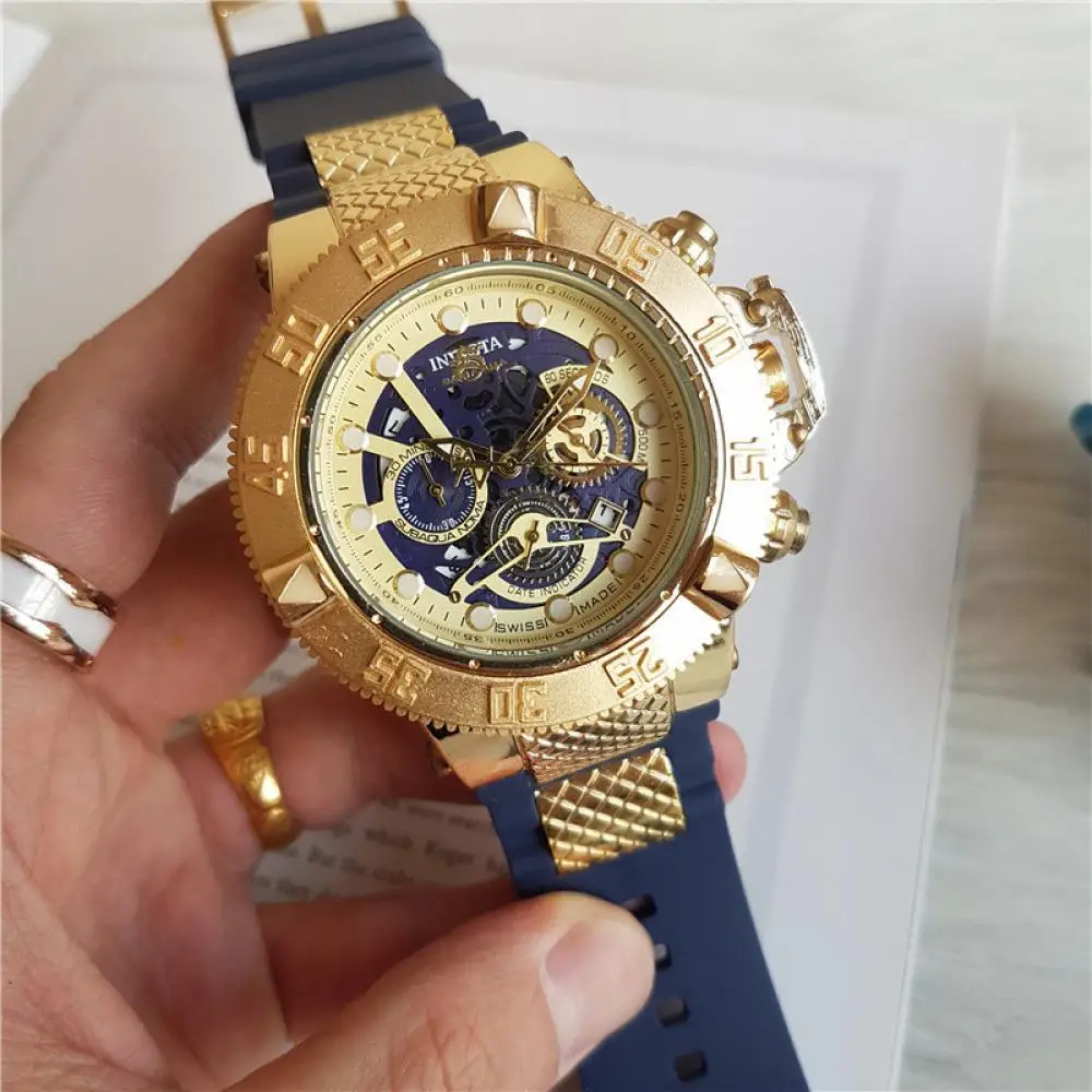 

2021 New Men's Sports Watches High Quality Joker Watch Men Big Dial Gold Manl Quartz Luxury Wristwatch Military