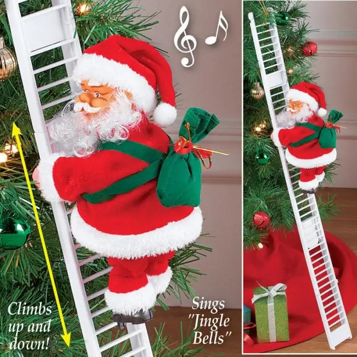 Christmas Santa Claus Climbing Ladder Doll Rope Creative Xmas Tree Decor Kid Toy Gift Hanging | Дом и сад