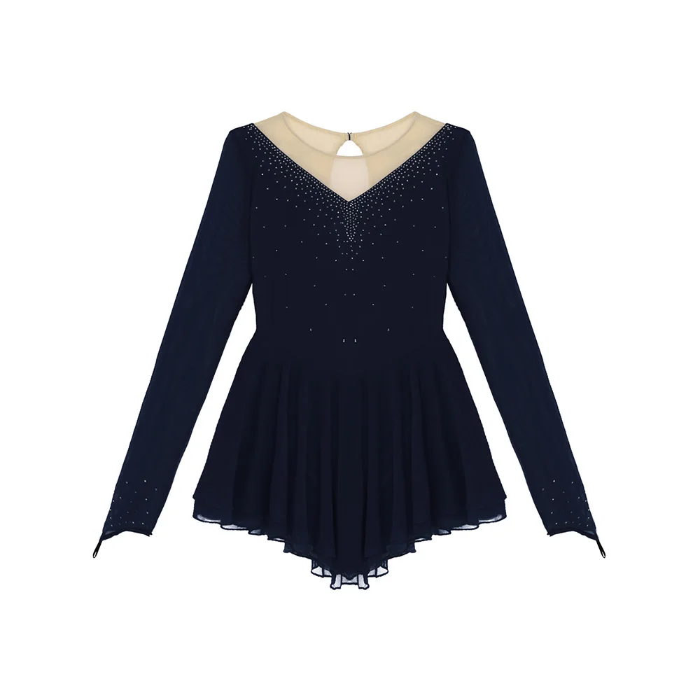 Женское блестящее платье TiaoBug с длинными рукавами для катания на коньках