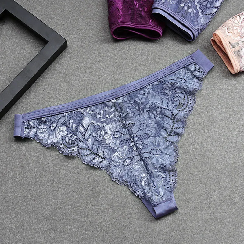 Сексуальное женское нижнее белье Т типа бесшовное кружевное трусики размера
