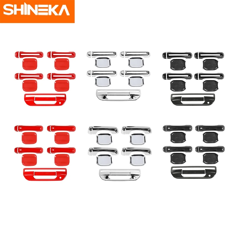

SHINEKA Exterior Accessories ABS Car Side Door Handle Tailgate Handle Decoration Cover Stickers For Jeep Gladiator JT 2018-2021