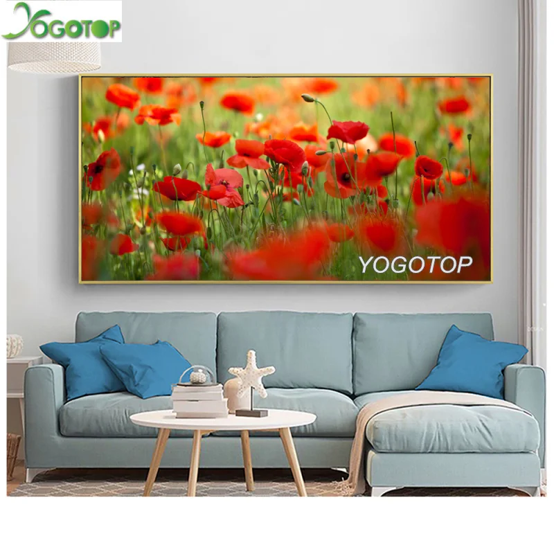 Алмазная живопись большого размера 3D сделай сам вышивка крестиком Маковый