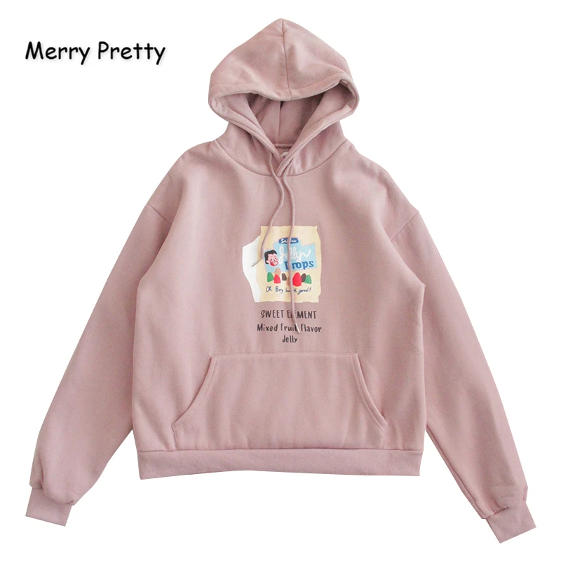 Женские толстовки с капюшоном и мультяшным принтом женские пуловеры кулиской