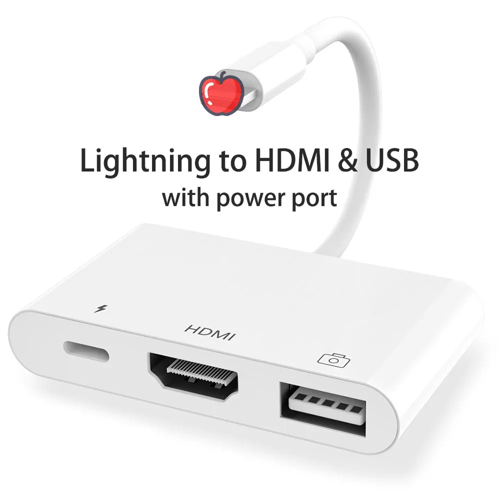 Lightning HDMI совместимый 1080P цифровой av разъем для монитора проектора ТВ адаптер iPhone 11