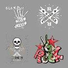 Термочувствительные нашивки с рисунком черепа для одежды, термотрансферные нашивки