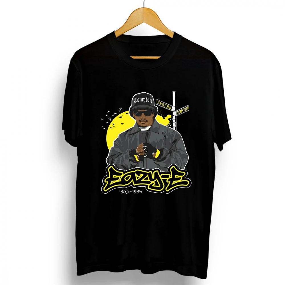 

New Funny Male Short Sleeve T-Shirt Eazy E Avatar Graphics Rap Singer Men 100% Cotton Tees Streetwear Tops 180Gram Weight XS-3XL