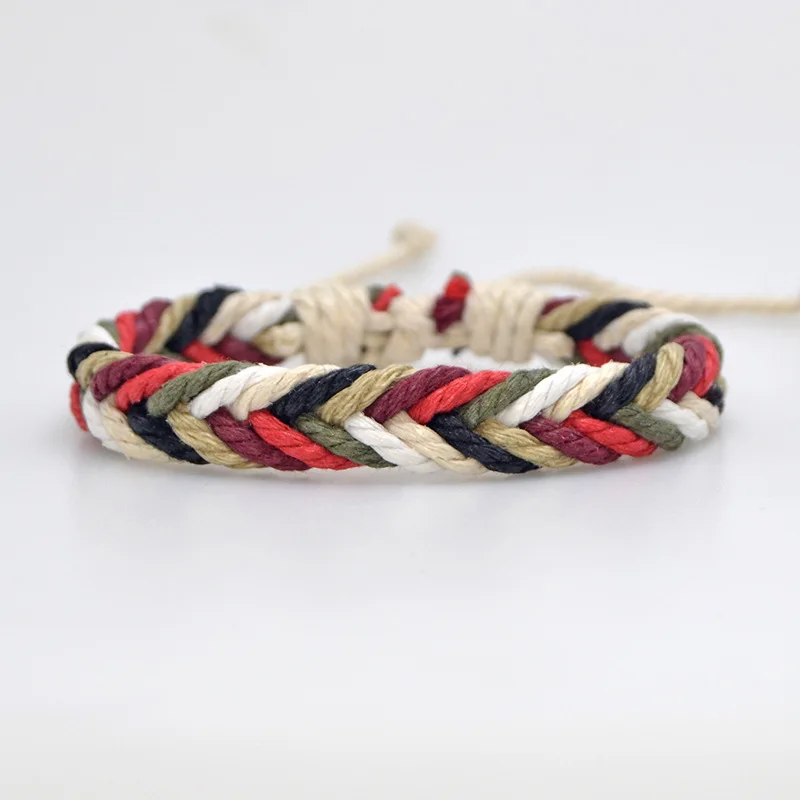 Бразильские плетеные веревочные браслеты для женщин винтажные из хлопка Прямая