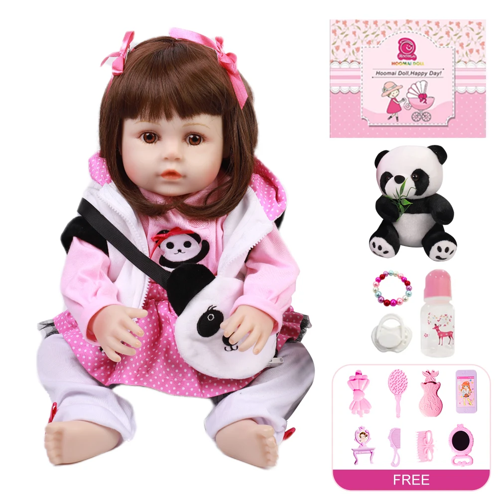 

18"48CM Bebe Reborn Soft Silicone Realistic Baby Full Body Hair Toy Doll Smooth Vinyl Body Toddle Reborn Doll Toys for Children
