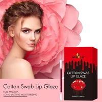 20pcsbox cotton swab lipsticks outdoor portable lipsticks cosmetics waterproof case lasting long cigarette liquid lipstick
