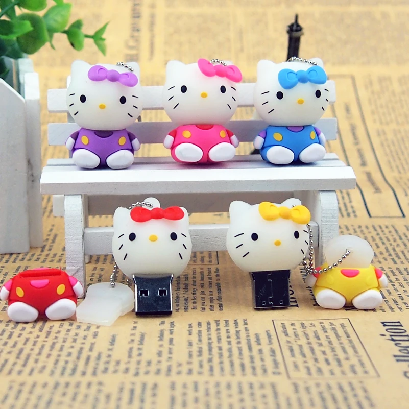 Usb флешка флеш накопитель Hello kitty usb 2 0 оптовая продажа 64 ГБ 32 128 Мб карта для