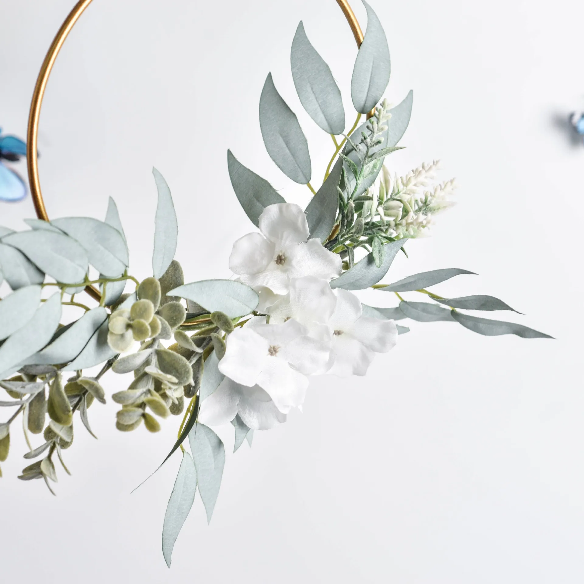 Нордическое настенное украшение венок дверь искусственные листья цветок