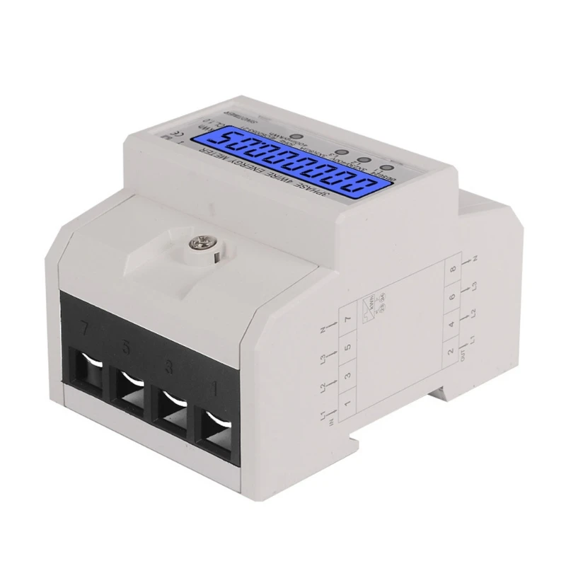 

3 Phase 4 Wire Electronic Power Consumption Energy Meter Backlight Display MOLC
