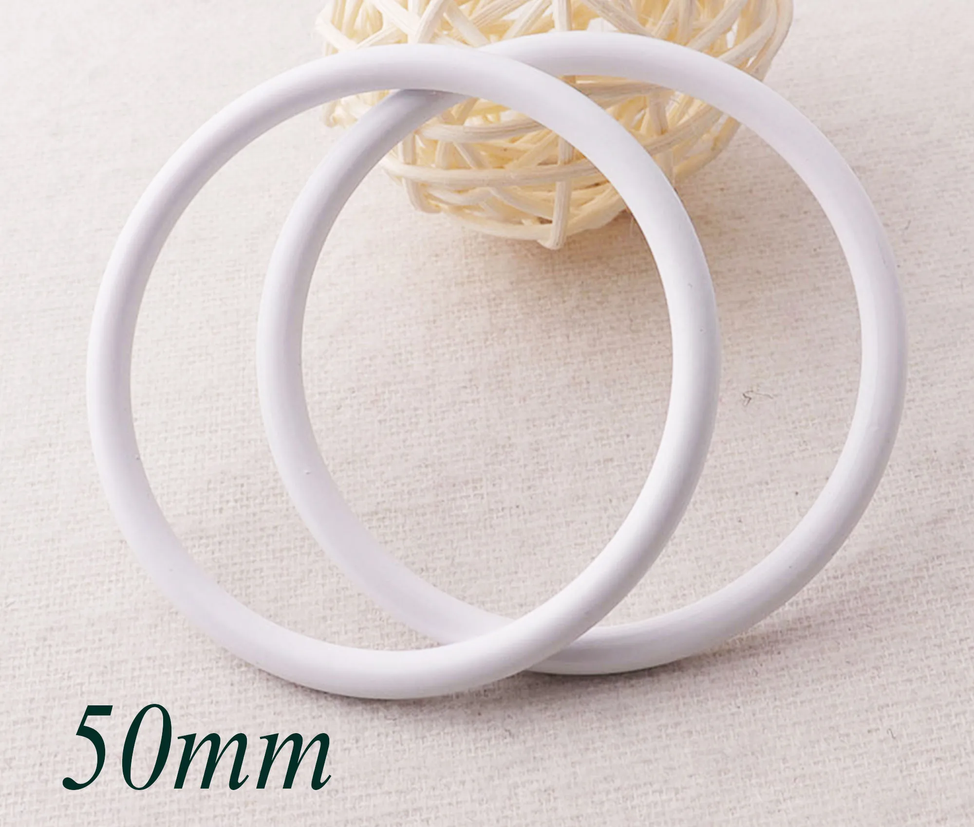 

2" White Alloy Metal O Rings Buckles Handbag Rings Key Chains Purse Rings for Webbing Purse-50mm-Connection Shoes Bags Belt