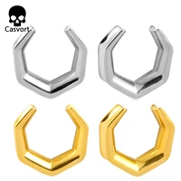 casvort 2pcs saddle ear tunnels plugs gauges earrings 316 stainless steel gauge body piercing jewelry fashion for women expander