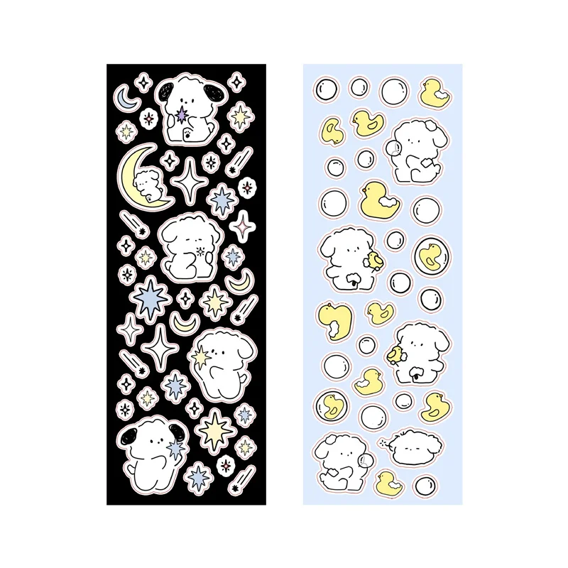 Ins Милая мультяшная собака лазерная наклейка красочный Справочник декорация