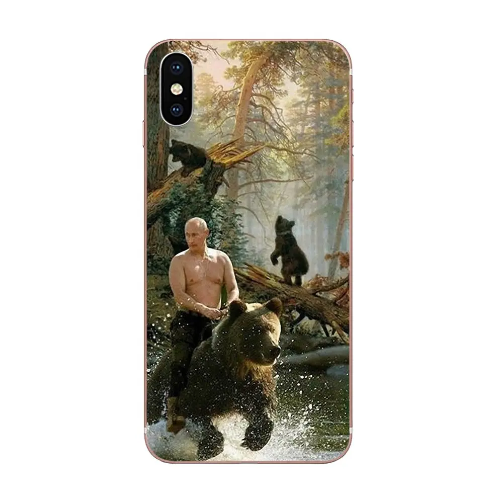 Владимир Путин русский езда медведь для Galaxy Grand A3 A5 A7 A8 A9 A9S On5 On7 Plus Pro Star 2015 2016 2017 2018 |