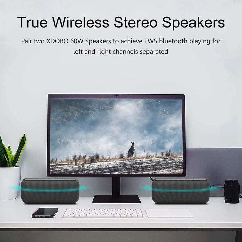 X8 60 Вт Портативные Bluetooth колонки с сабвуфером беспроводной Ipx5 Водонепроницаемый