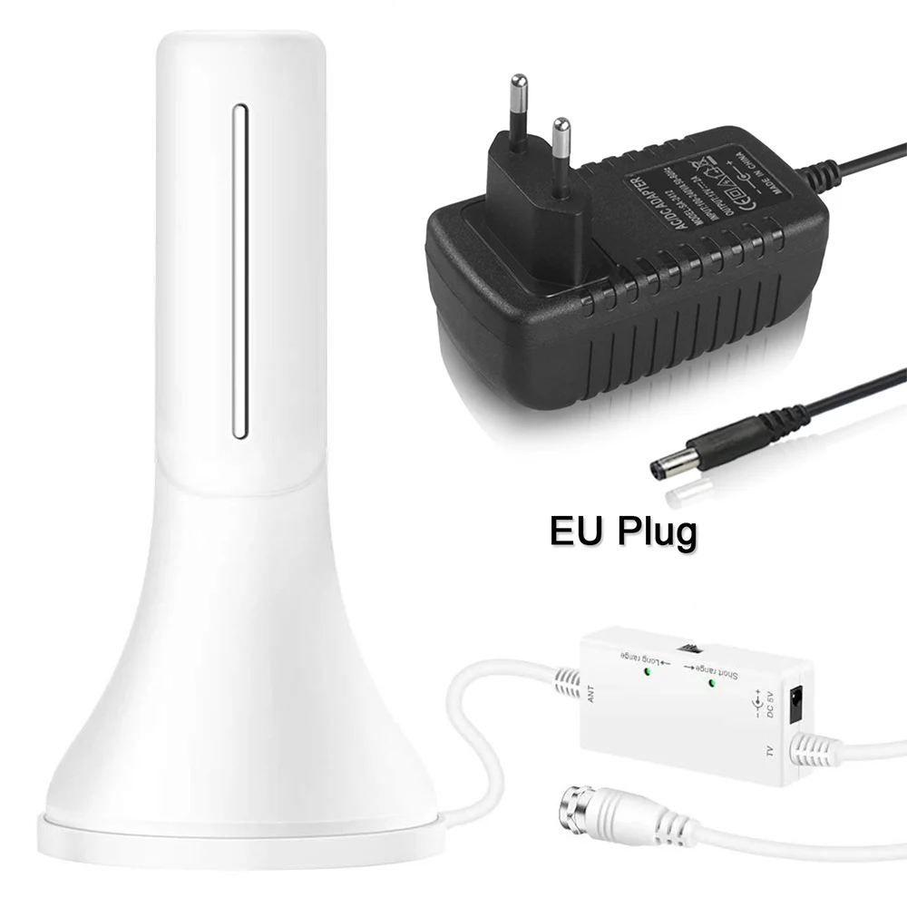 White EU Plug Satxtrem тв антенныдля цифрового тв dvb t2 комнатная антеннаусилитель dvb-t2 антенны Диапазон 120 миль антенна для цифрового тв dvb наружная тв антенна усилитель антенна комнатная для телевизора - Цвет: White EU Plug