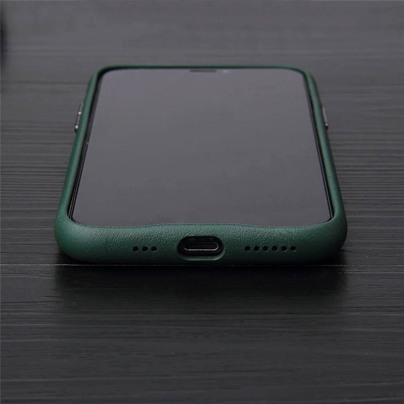 

2020 New Genuine Leather Business Back Cover Real Natural Calf Cowhide Phone Case For Iphone 11 Pro Max 5.8 6.1 6.5 Myl-22w
