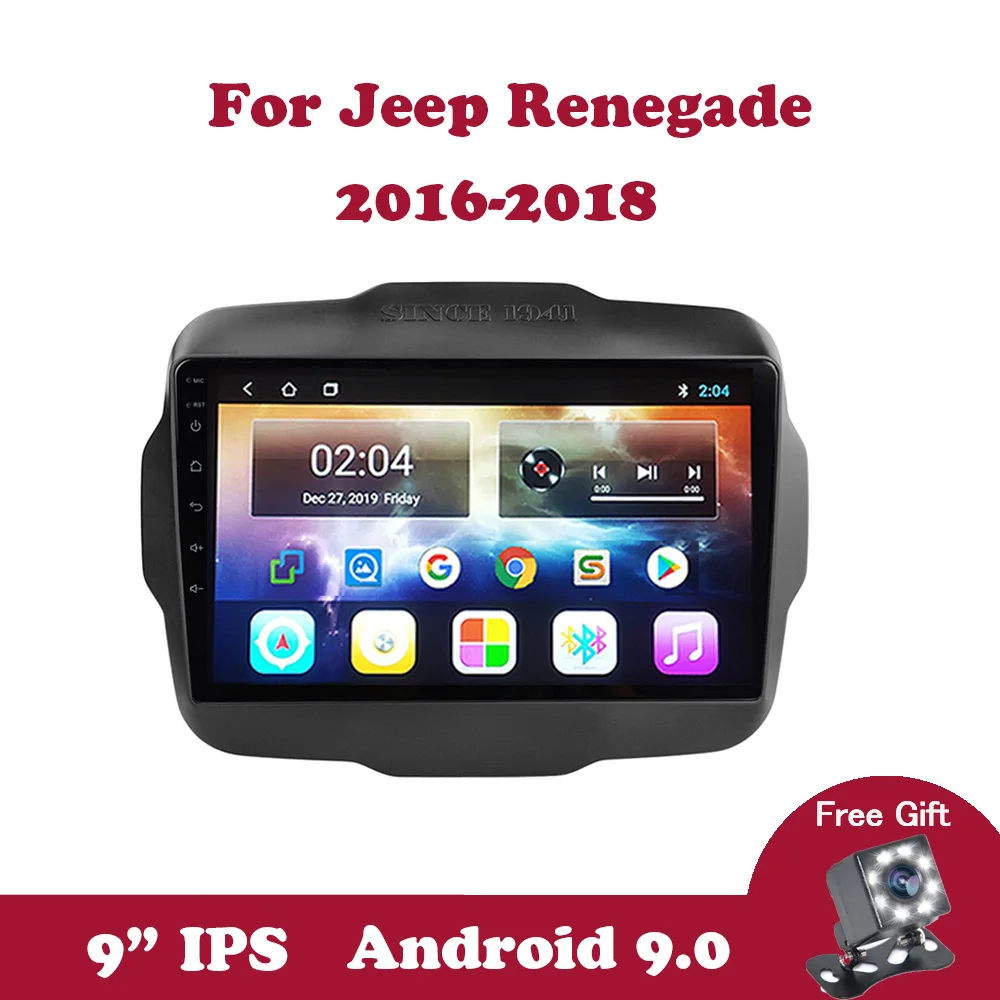 Android 9 0 IPS экран DVD Авторадио для Jeep Renegade 2016 2017 2018 Автомагнитола мультимедийный