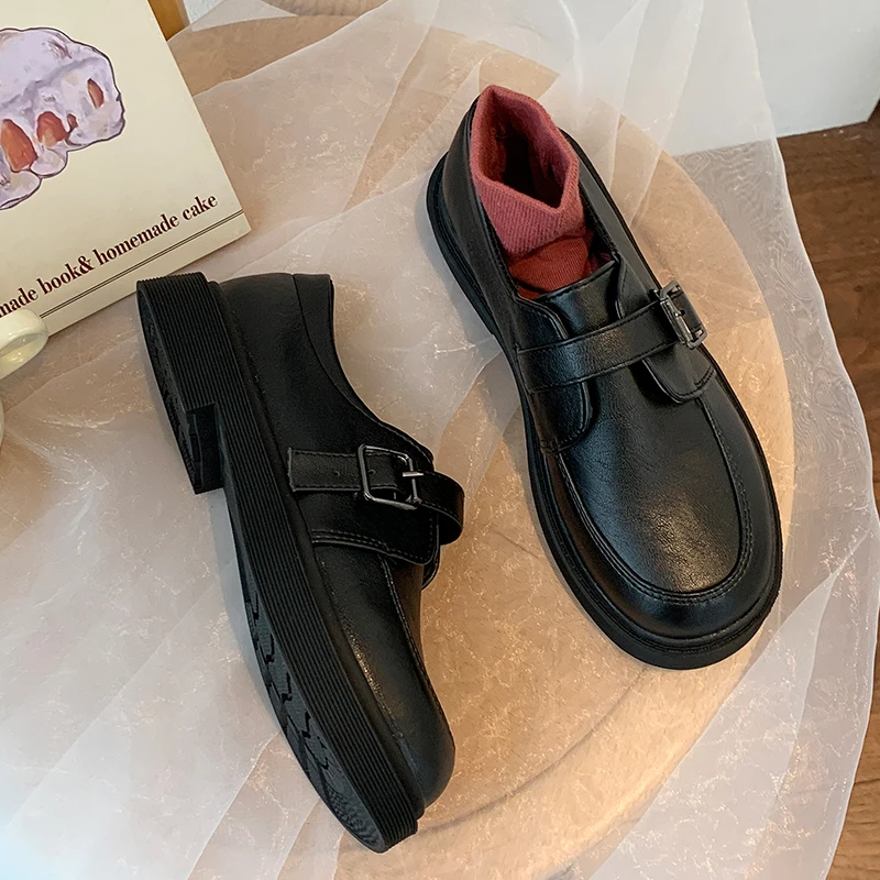 

New Women Leather Shoes Vintage Style 2021 Spring Fashion Oxford Shoes Comfortable Platform Casual Shoes Flats