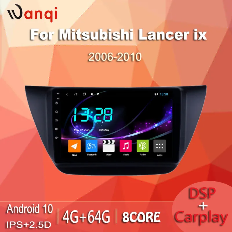 Автомобильный DVD gps-проигрыватель wanqi DSP CARPLAY 4 Гб + 64 ГБ 9-дюймовый IPS-экран full touch Android