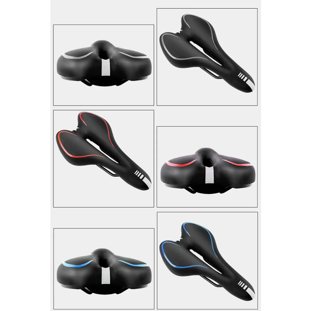 

1pc Silicone Bike Saddle Seat Absorption Comfortable Breathable for Men Black
