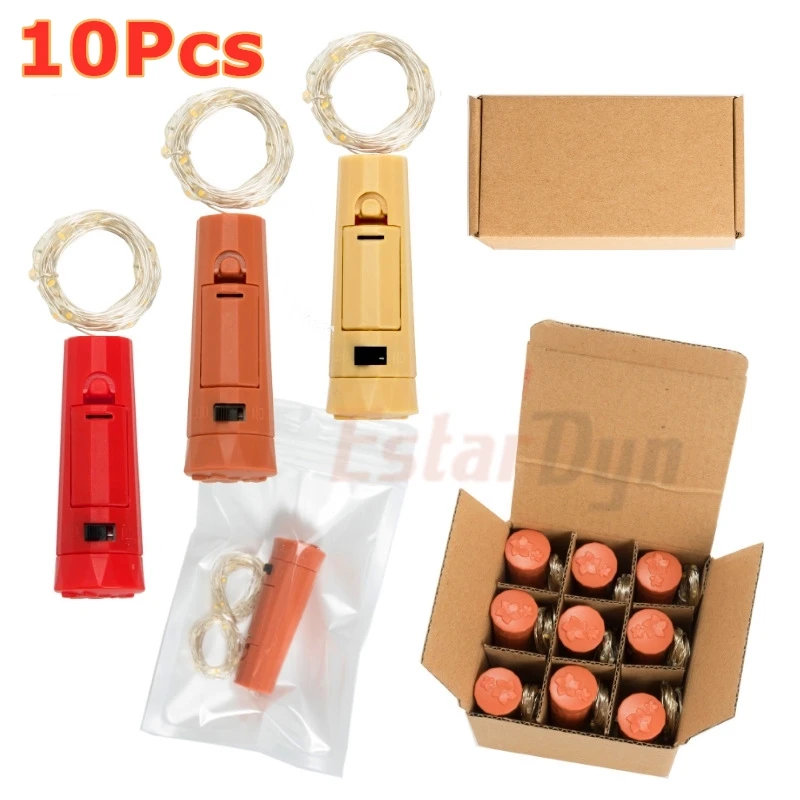 Гирлянда на батарейках светильники в форме винных бутылок с пробкой 2 м 20