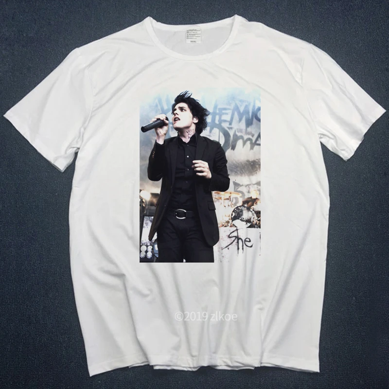 Панк рубашка My Chemical Romance футболки мужские топы летние белые топы Мужские Забавные футболки горячая Распродажа хип-хоп Уличная одежда размера плюс