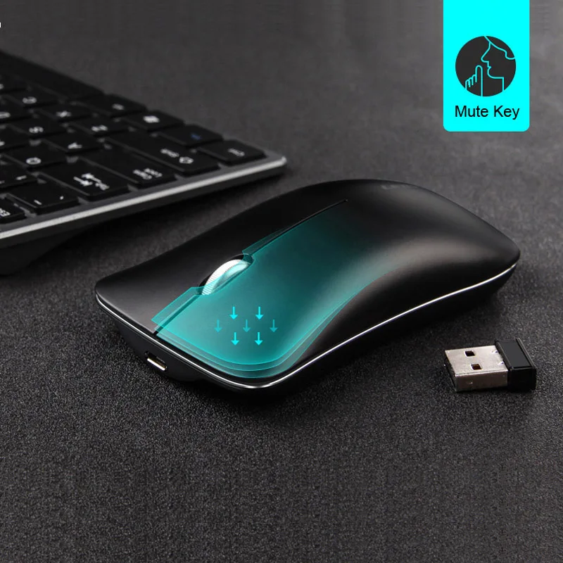 Двухрежимный алюминиевый сплав Беспроводная 2 4G + Bluetooth 4 0 мышь ультра тонкая