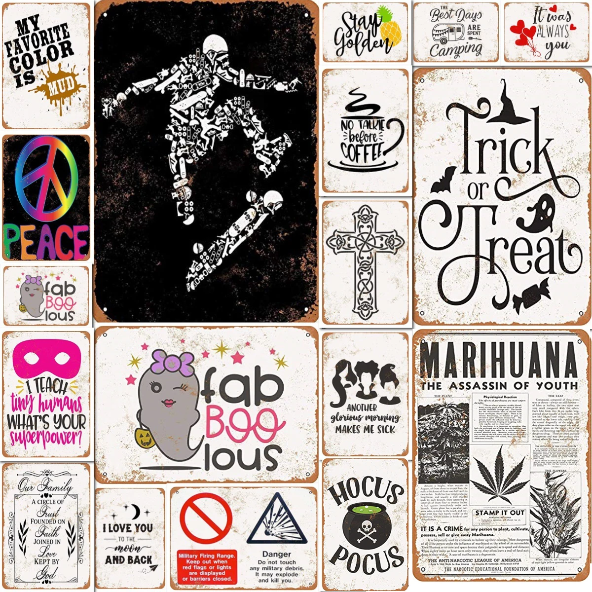 

Праздничные забавные слова, жестяной знак, постер с тыквой, Хэллоуин, металлические знаки, Настенный декор для бара, паба, мужская пещера, ху...