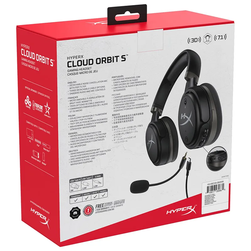 Игровая гарнитура kingston HyperX Cloud Orbit S 3D audio technology электронная Спортивная гарнитура с ультраточной локализацией звука для ПК