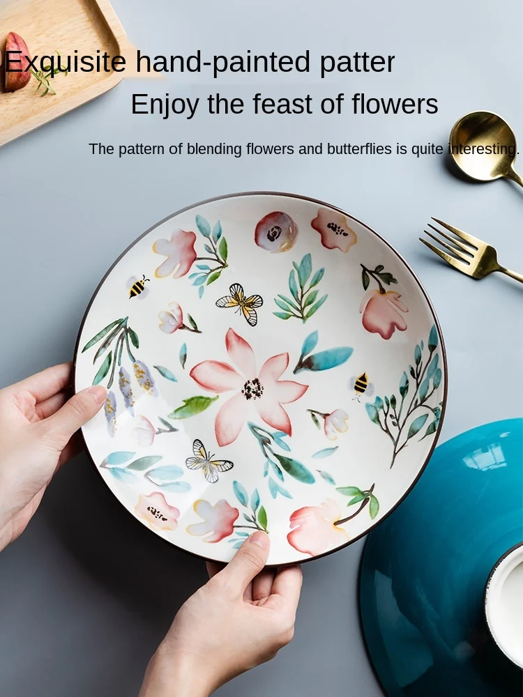 

Fruit Plate Ceramic Tall Bowl Living Room Coffee Table Household Dried Tray Nut Dessert Dim Sum