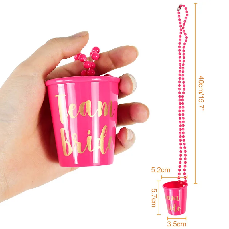 

5Pcs Bride To Be Print Red White Plastic Bead Chain Wine Glass For Wedding Home Party Decor Kitchen Supplies Bachelor Party Prop