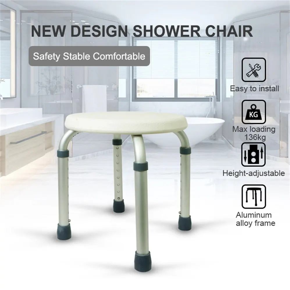 

Free Assembly Adjustable Shower Stool Tub Chair and Bathtub Seat Bench with Anti-Slip Rubber Tips for Safety and Stability