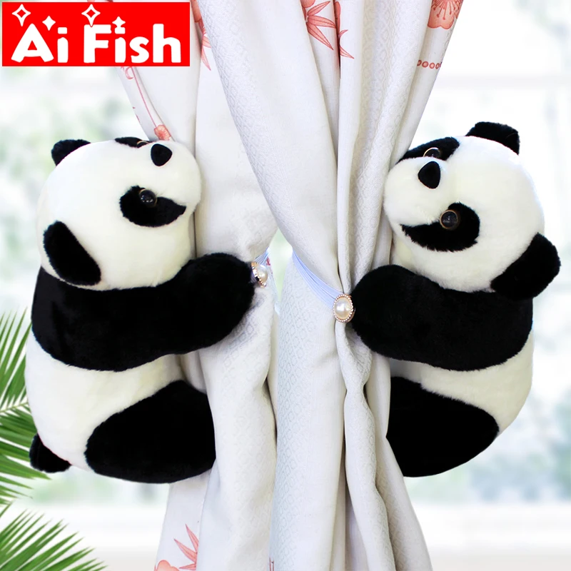 2 шт. черно белый милый очаровательный держатель с пандой украшение для занавески