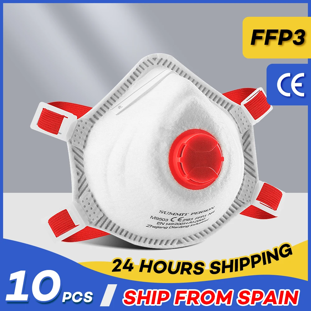 10 20 штук Mascarillas fFFP3mask маска для лица взрослых с клапаном 5 слоев фильтр респиратора