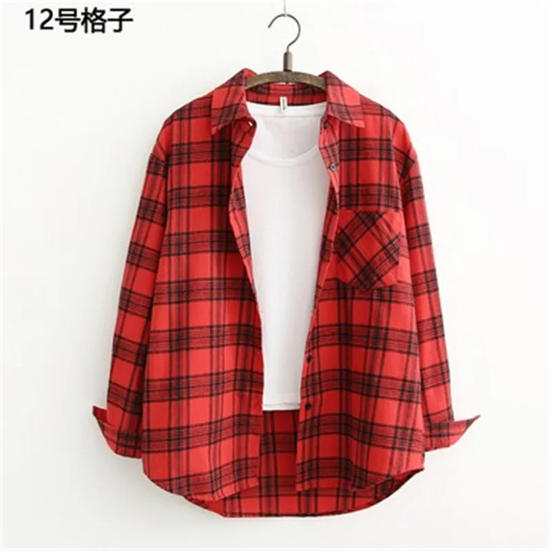 Зима 2023 женские блузки Envio Новая женская рубашка в клетку Женская свободная