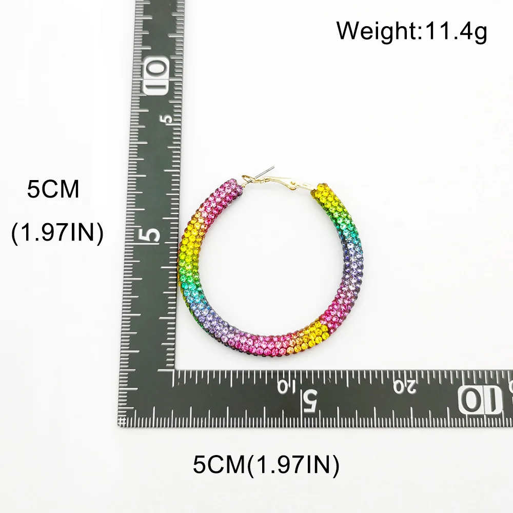 Женские серьги-стразы WGOUD Блестящие модные серьги-кольца радужные однотонные