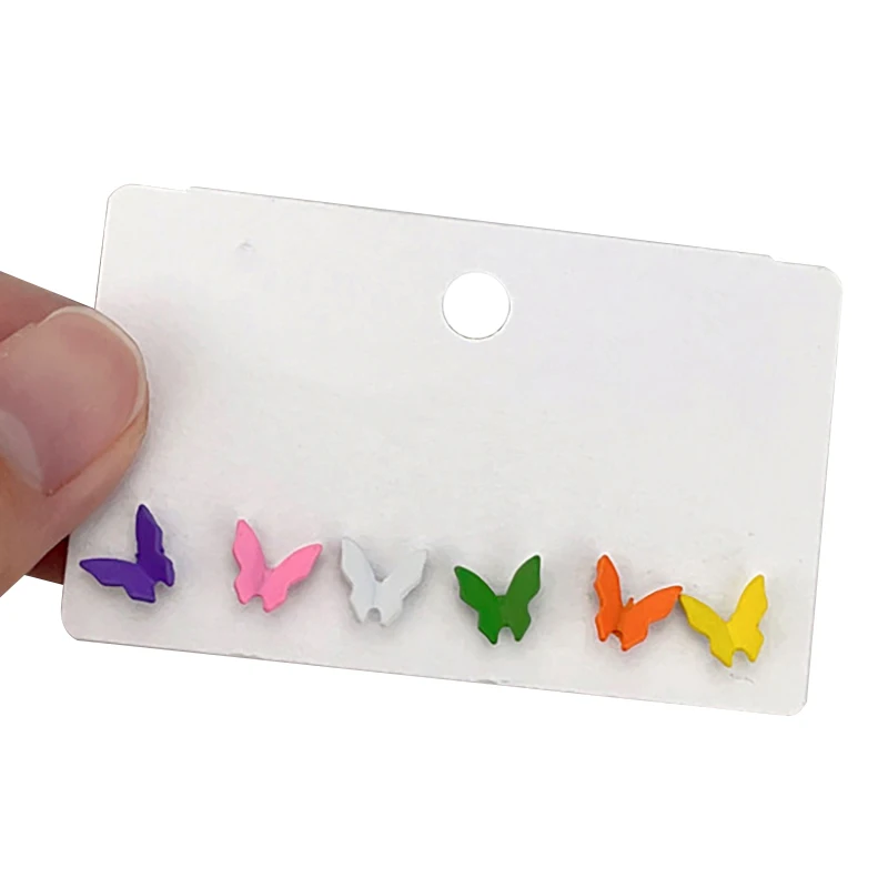 

Mix Color Small Mini Stud Earring Set Butterfly Star Heart Crown Piercing 6pcs Fashion Earring for Women with 925 Silver Needle